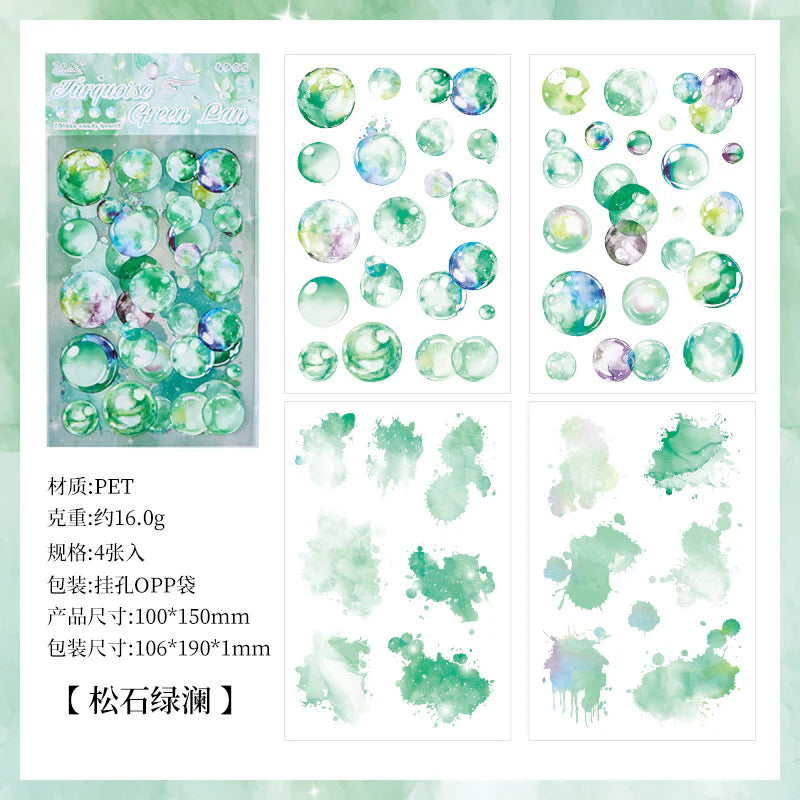 Colorful Bubble Sticker Sheet - 4 Pcs