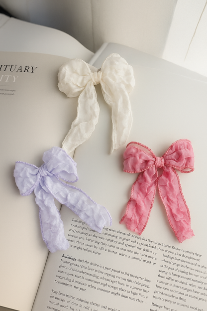 Texture Lace Korean Premium Hair Bow Pin
