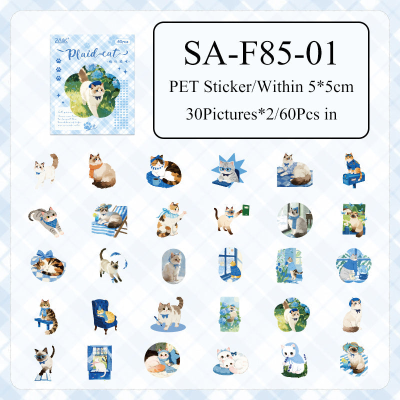 Cute Cat Sticker Box - 60 Pcs