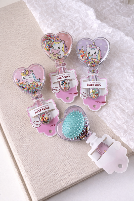 Unicorn Heart Kids Hair Brush