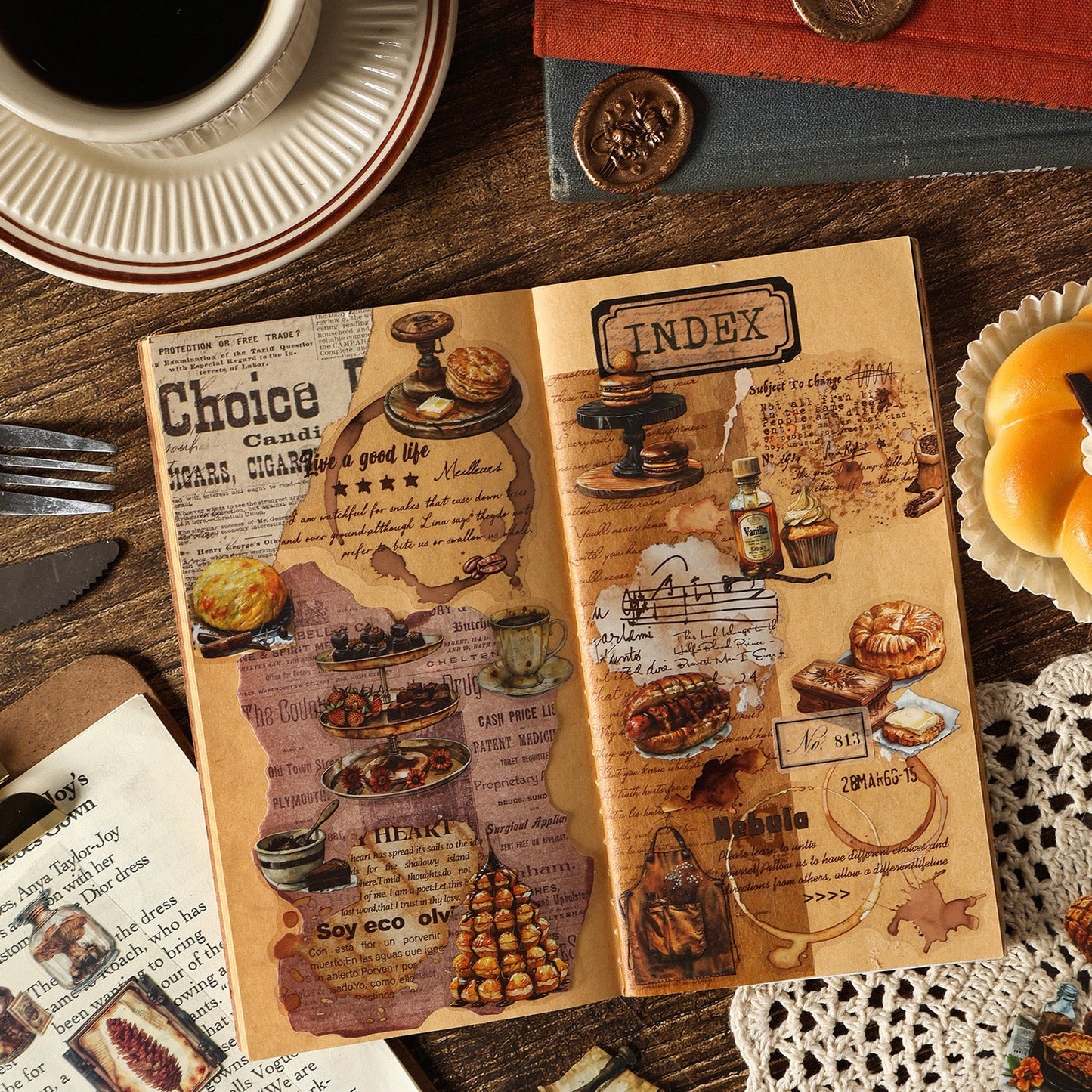 Vintage Times Sticker Sheet - 4 Pcs