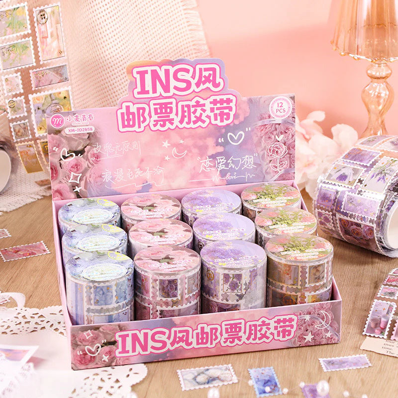 Flower Stamp Sticker Tape Roll
