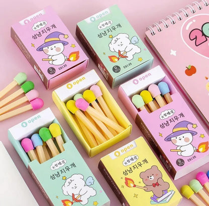 Match stick eraser box
