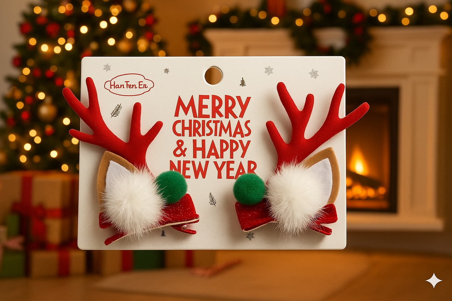 Christmas reindeer cute hair pins