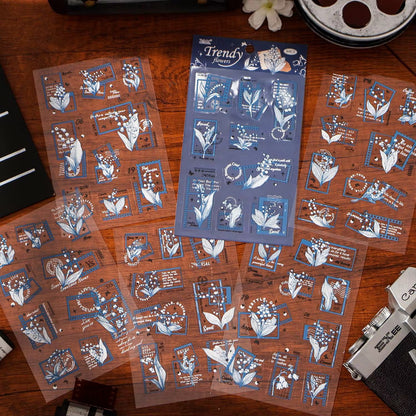 Frames and Flowers Sticker deco Sheet - 6 Pcs