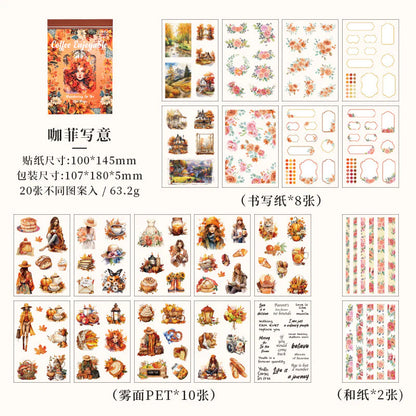 Vintage garden bloom sticker book - 20 sheets
