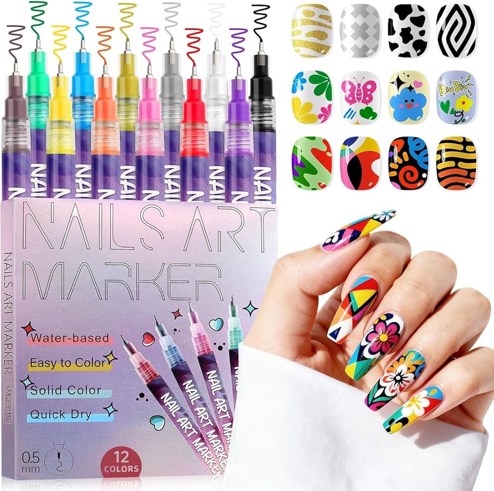 Nail Art Marker Set-12 Pcs