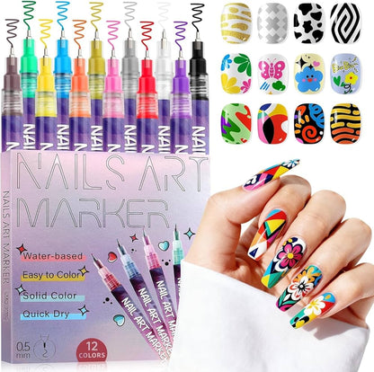 Nail Art Marker Set-12 Pcs