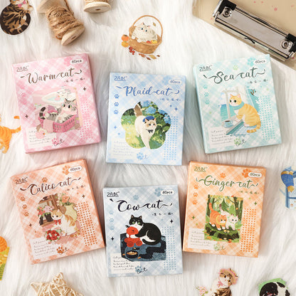 Cute Cat Sticker Box - 60 Pcs