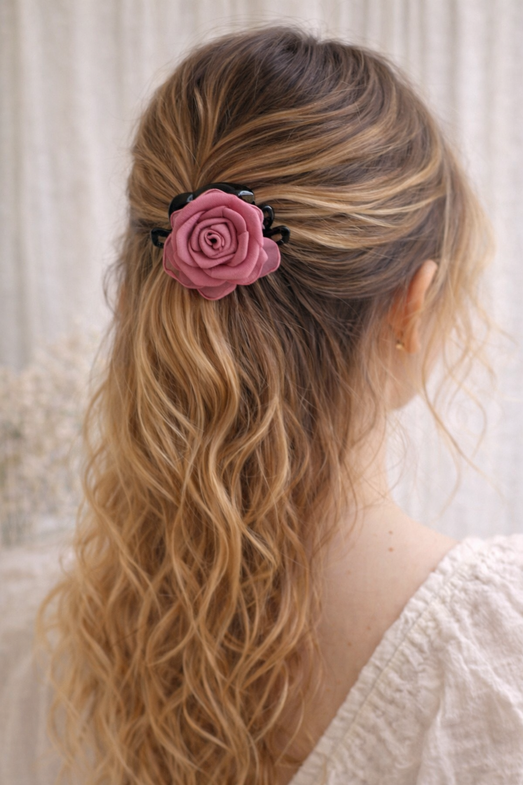 Korean Dual Rose Hair Claw Clip