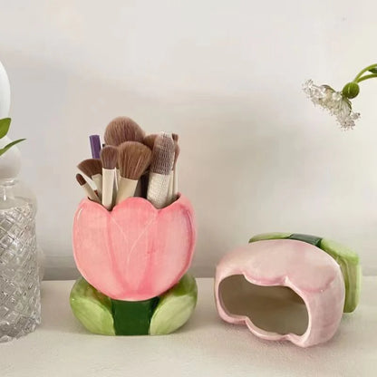 Pintresty Flower Tulip Pen Stand