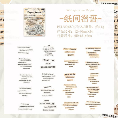 Message and Letters Journaling Sticker-40 Pcs