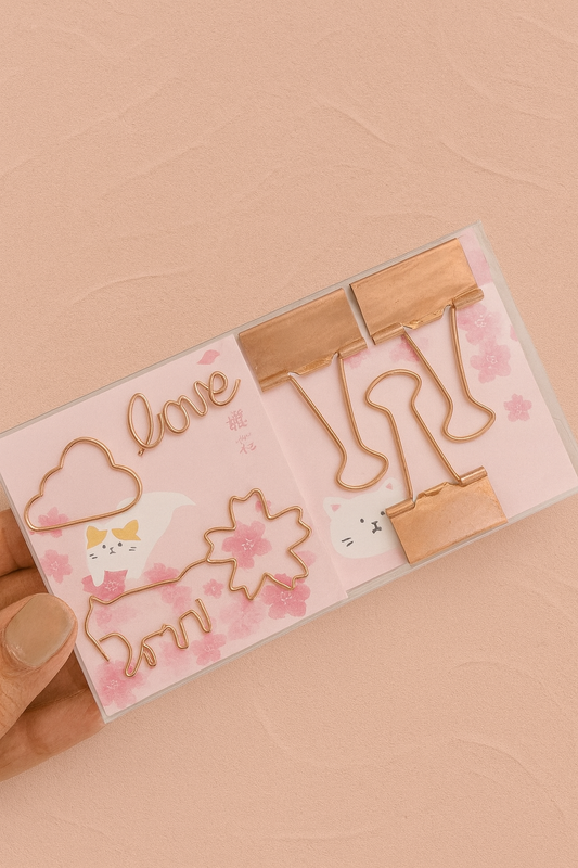 Kawaii cute Paper Clips and binders
