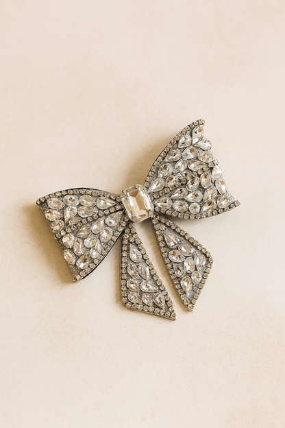 Bling luxury stone bow clip