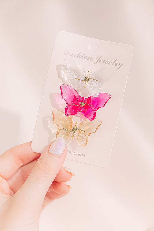 Butterfly mini hair clip card