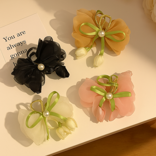 Korean tulip hair claw clip