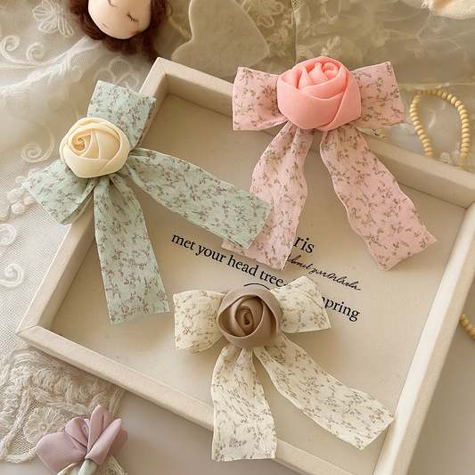 Flower rose korean hair pin