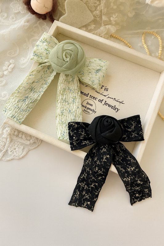 Flower rose korean hair pin