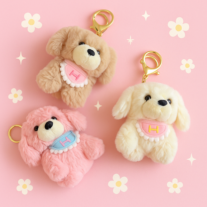 Cute puppy plushy keychain