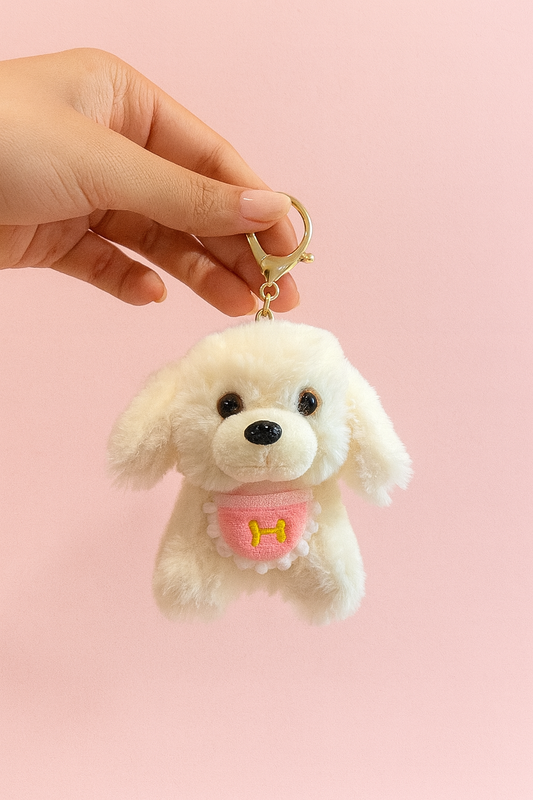 Cute puppy plushy keychain