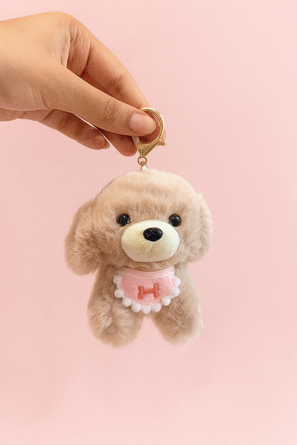 Cute puppy plushy keychain