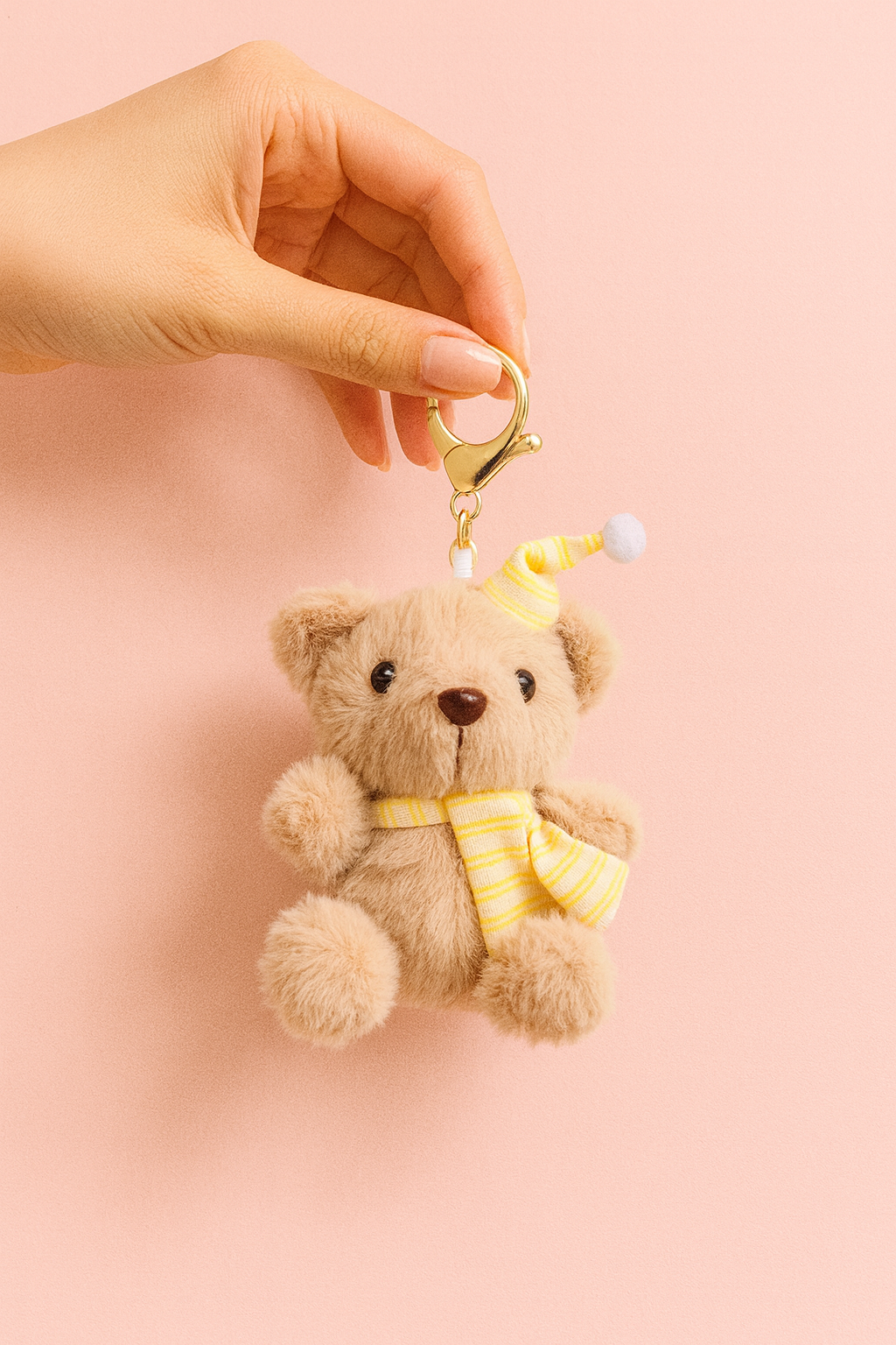 Happy bear plushy keychain