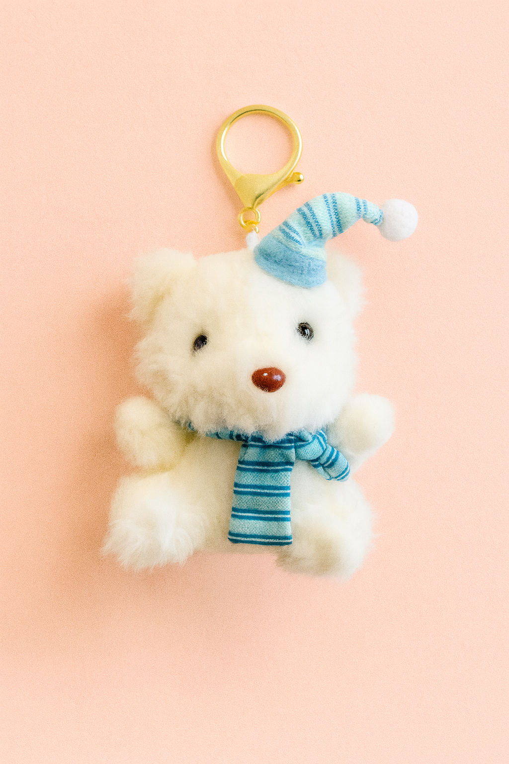 Happy bear plushy keychain