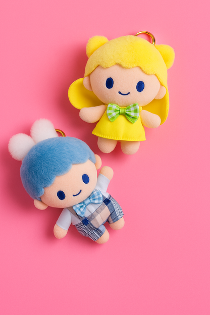 Kawaii cute couple plushy keychain