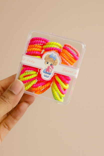 Kids box of hair rubber bands