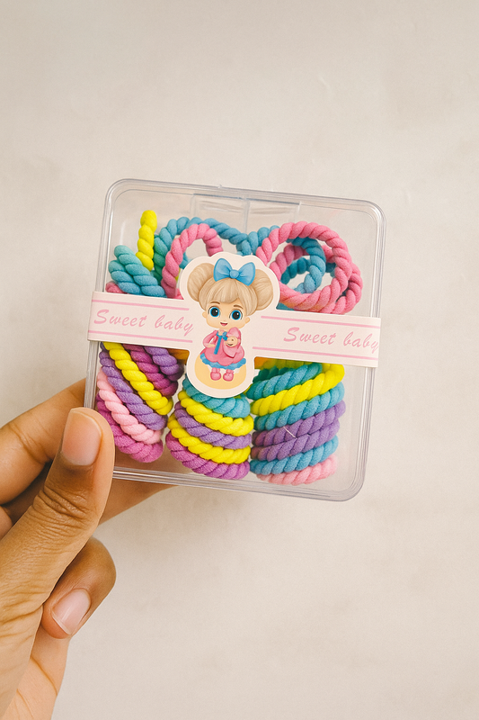 Kids box of hair rubber bands