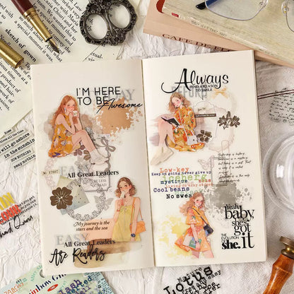 Message and Letters Journaling Sticker-40 Pcs