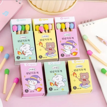 Match stick eraser box