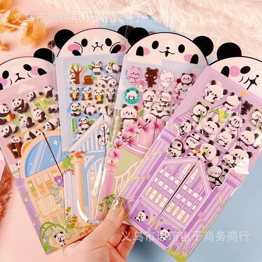 Panda Puffy House Sticker