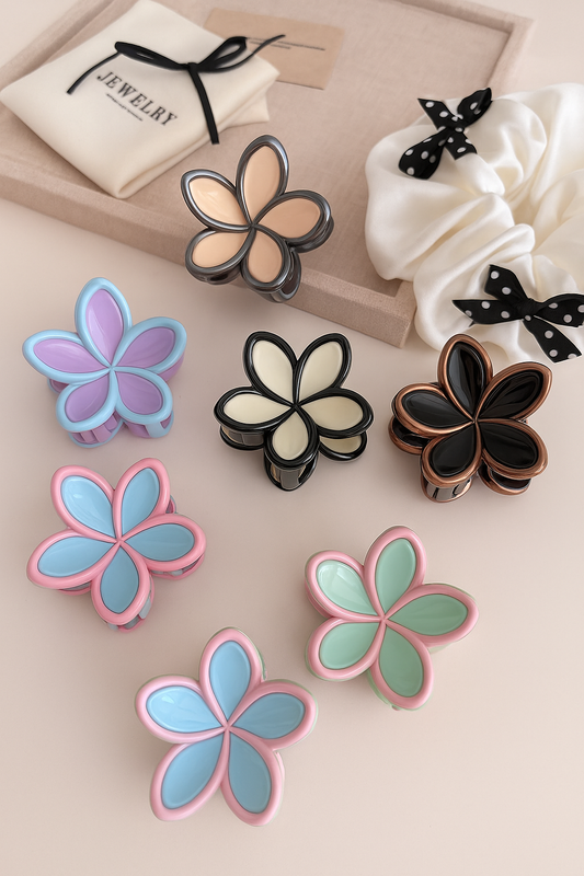 Pastel Pop Flower Hair Claw Clip