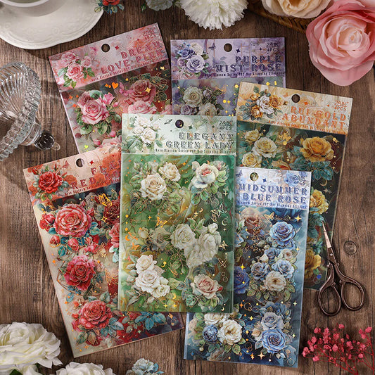 Vintage Rose Sticker - 4 Sheets