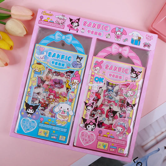 Kawaii Be Happy SANRIO Cappy bara Sticker - 3 Sheets