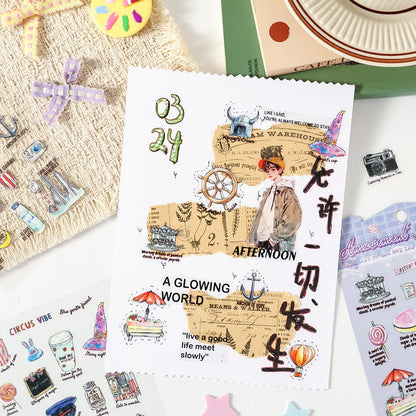 Vintage Materilistic things Sticker Sheet - 4 Pcs