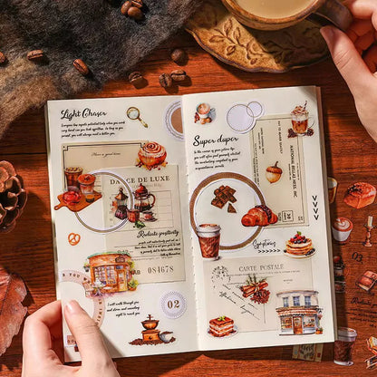 Vintage Retro Journaling Sticker Book - 20 Sheets