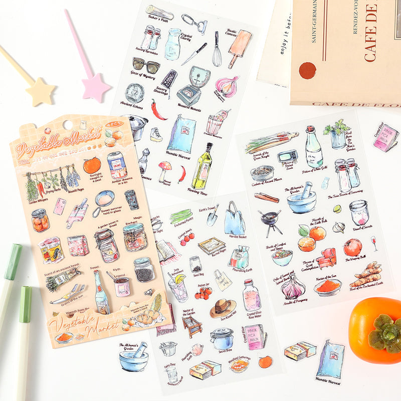 Vintage Materilistic things Sticker Sheet - 4 Pcs