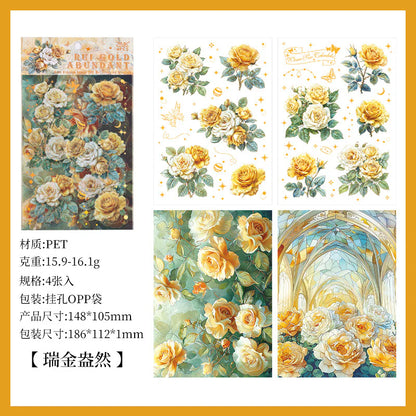 Vintage Rose Sticker - 4 Sheets