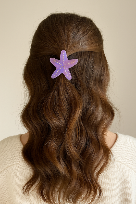 Star Fish Crystal Hair Claw Clip