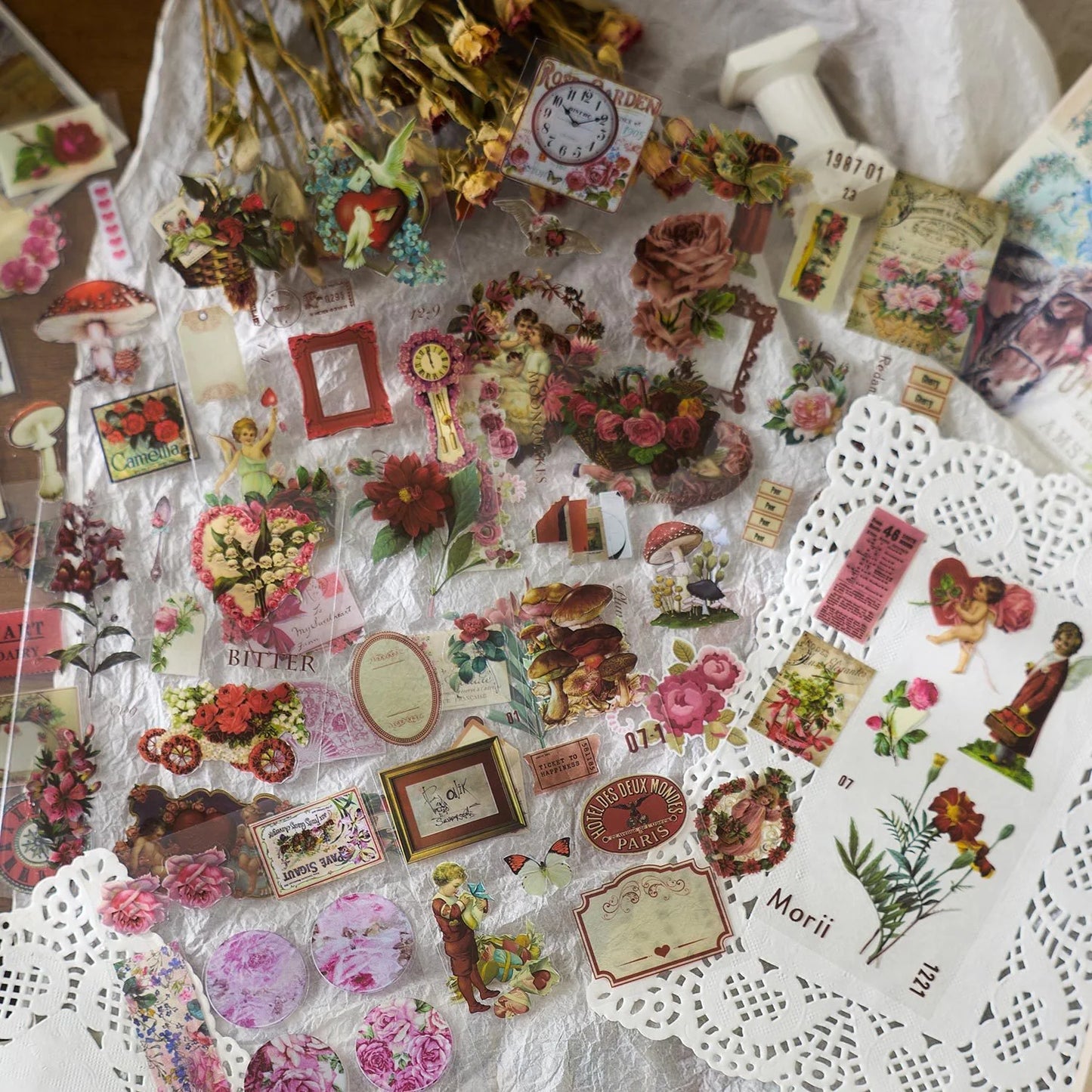 Vintage Items Sticker Sheet - 6 pcs