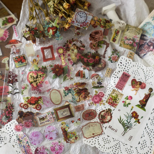 Vintage Items Sticker Sheet - 6 pcs
