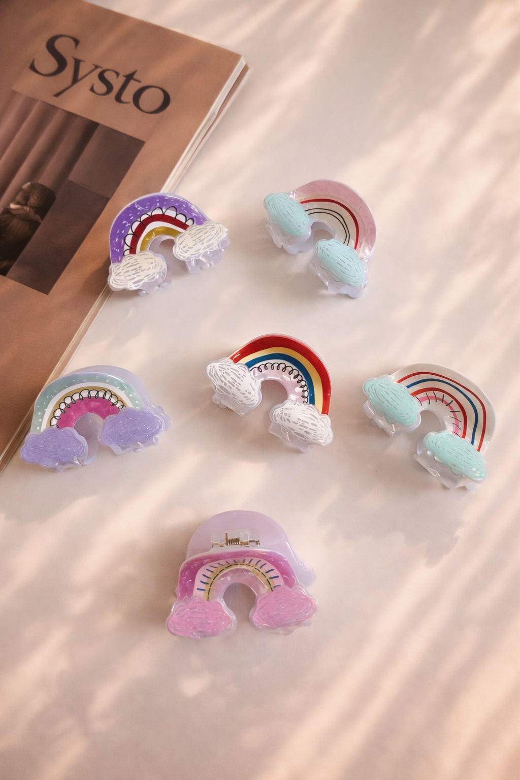 Scribble Cute Rainbow Kawaii Hair Claw Clip