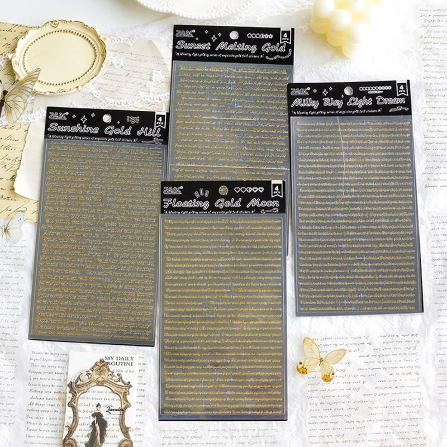 Golden Message Wording Sticker - 4 pcs