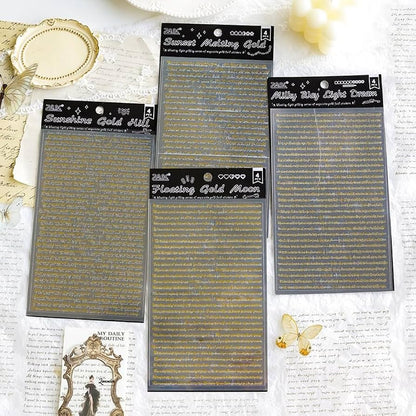 Golden Message Wording Sticker - 4 pcs