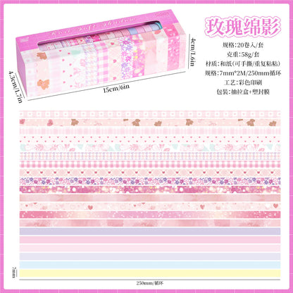 Washi Tape Roll Set – 20 Pcs