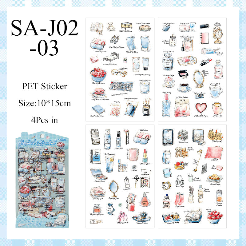 Vintage Materilistic things Sticker Sheet - 4 Pcs