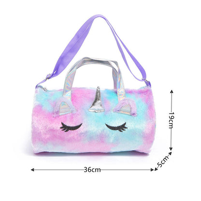 Unicorn fur duffle bag