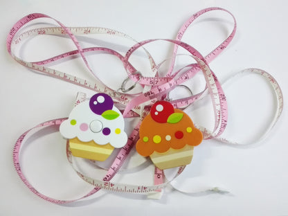 CupCake Shape Inch Tape With Keychain